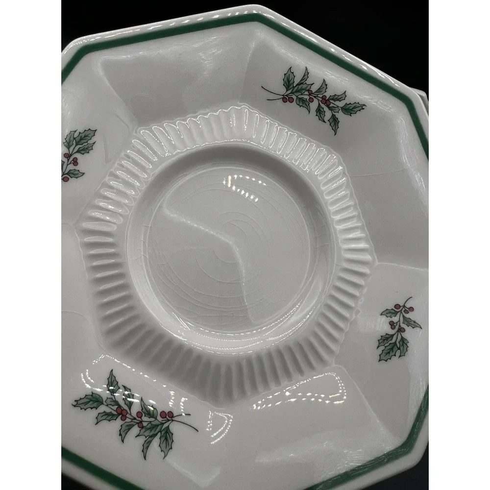 🎄‎ Nikko Christmastime Coffee Cup & Saucer Set–Holly & Christmas Tree–Vintage☕
